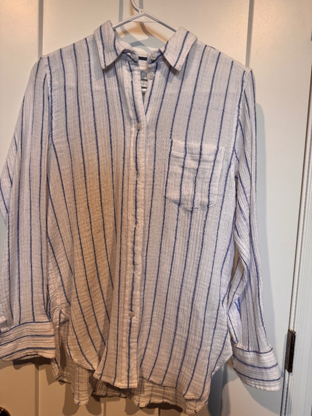 J. Crew Gauze/Cotton Button Down Striped Shirt - Picture 2 of 4